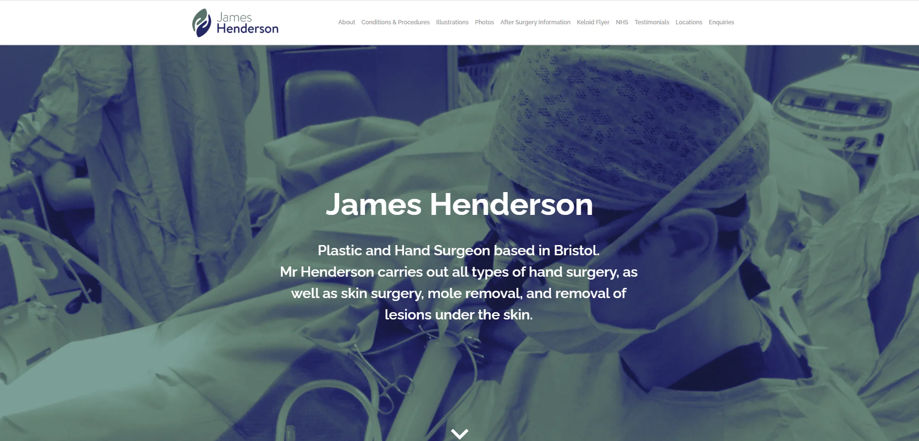 James Henderson website hero - responsive design and SEO improvements
